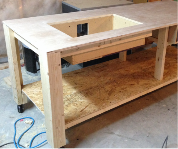 work bench with down draft