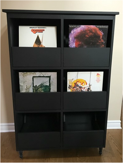 black vinyl record cabinet