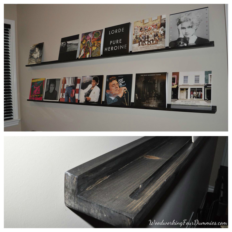 DIY record display shelf