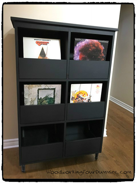 Black Vinyl Record Cabinet